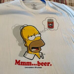 White T-Shirt with Homer Design from universal studios